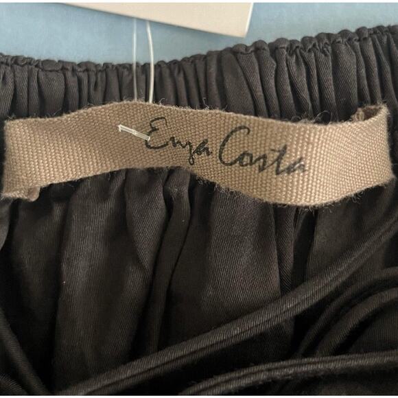 NWT Enza Costa Open Back Tiered Black Cotton Maxi Dress - Picture 6 of 8